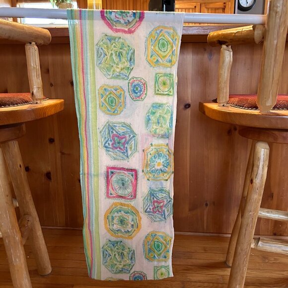 Accessories - Colorful Geometric Pattern Scarf